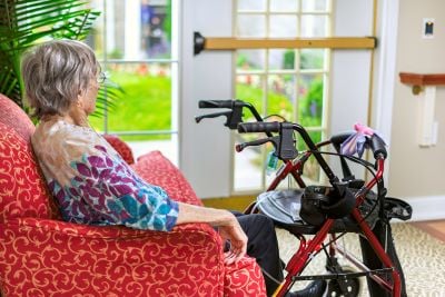 senior care resident sitting